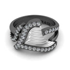 JBR Tail Fin Bypass Wedding Ring in Sterling Silver - JBR Jeweler