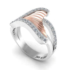 JBR Tail Fin Bypass Wedding Ring in Sterling Silver - JBR Jeweler
