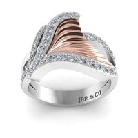 JBR Tail Fin Bypass Wedding Ring in Sterling Silver - JBR Jeweler