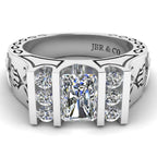JBR Tension Set Emerald Cut Sterling Silver Ring - JBR Jeweler