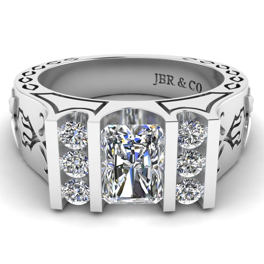 JBR Tension Set Emerald Cut Sterling Silver Ring - JBR Jeweler