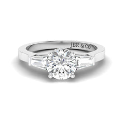 JBR Three Stone 1.30CT Round Cut Sterling Silver Ring - JBR Jeweler