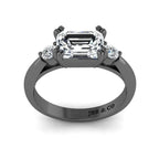 JBR Three Stone Emerald Diamond Sterling Silver Promise Ring - JBR Jeweler