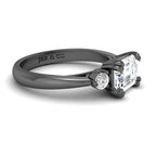 JBR Three Stone Emerald Diamond Sterling Silver Promise Ring - JBR Jeweler
