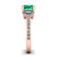 JBR Three Stone Emerald Sterling Silver Ring - JBR Jeweler