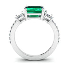 JBR Three Stone Emerald Sterling Silver Ring - JBR Jeweler