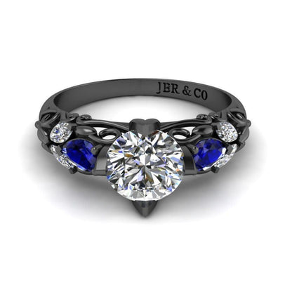 JBR Three Stone Engagement Ring In Sterling Silver - JBR Jeweler