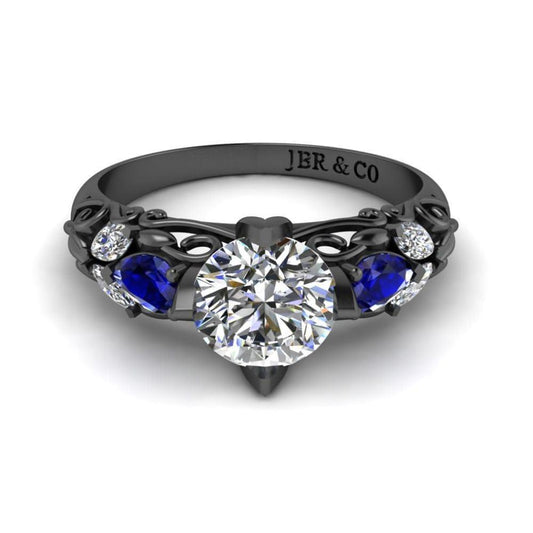 JBR Three Stone Engagement Ring In Sterling Silver - JBR Jeweler