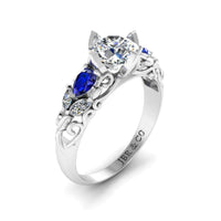 JBR Three Stone Engagement Ring In Sterling Silver - JBR Jeweler