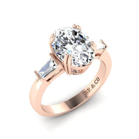 JBR Three Stone Oval Cut Sterling Silver Promise Ring - JBR Jeweler