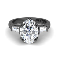 JBR Three Stone Oval Cut Sterling Silver Promise Ring - JBR Jeweler