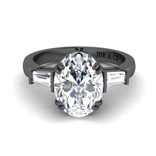 JBR Three Stone Oval Cut Sterling Silver Promise Ring - JBR Jeweler