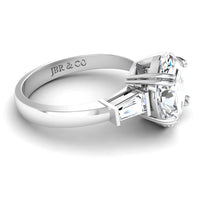 JBR Three Stone Oval Cut Sterling Silver Promise Ring - JBR Jeweler