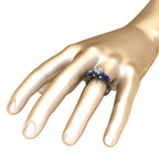 JBR Three Stone Sapphire Round Cut Sterling Silver Ring - JBR Jeweler