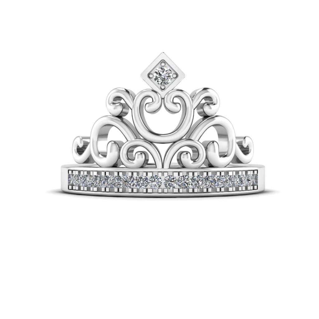 JBR Tiara Sterling Silver Princess Cocktail Ring For Women - JBR Jeweler