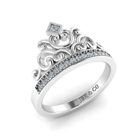 JBR Tiara Sterling Silver Princess Cocktail Ring For Women - JBR Jeweler