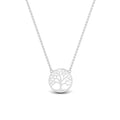 JBR Tree Of Life Disc Sterling Silver Chain Pendant Necklace - JBR Jeweler