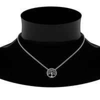 JBR Tree Of Life Disc Sterling Silver Chain Pendant Necklace - JBR Jeweler