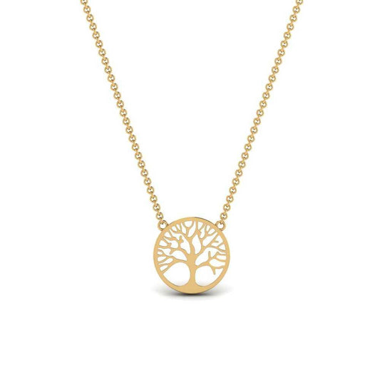 JBR Tree Of Life Disc Sterling Silver Chain Pendant Necklace - JBR Jeweler