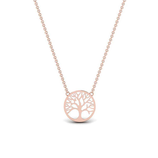 JBR Tree Of Life Disc Sterling Silver Chain Pendant Necklace - JBR Jeweler