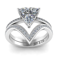 JBR Jeweler Silver Ring JBR Trillion Cut Sterling Silver Ring Set