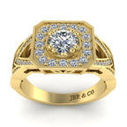 JBR Twist Halo Round Cut Sterling Silver Wedding Ring - JBR Jeweler