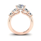 JBR Twist Prong Five Stone Round Cut Sterling Silver Ring - JBR Jeweler