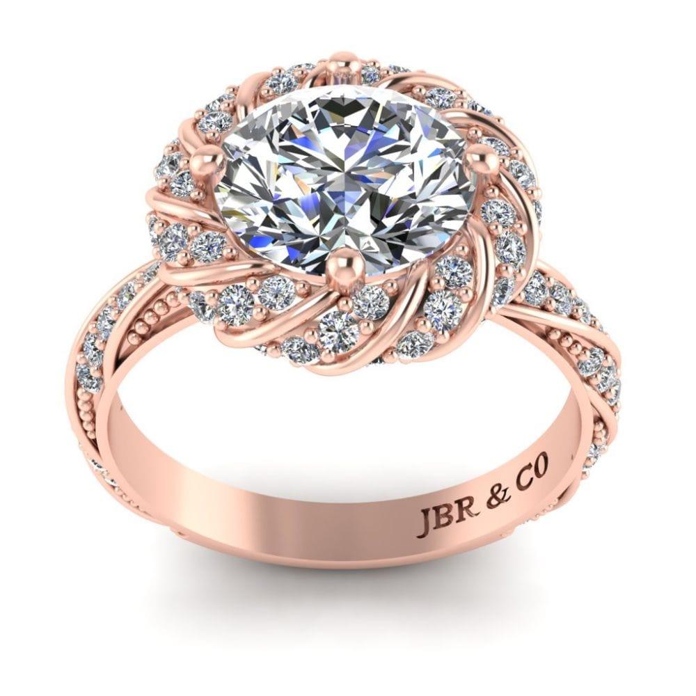 JBR Twisted Solitaire Modern Round Cut Engagement Ring In Sterling Silver - JBR Jeweler