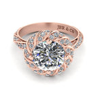 JBR Twisted Solitaire Modern Round Cut Engagement Ring In Sterling Silver - JBR Jeweler