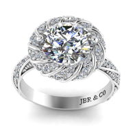 JBR Twisted Solitaire Modern Round Cut Engagement Ring In Sterling Silver - JBR Jeweler