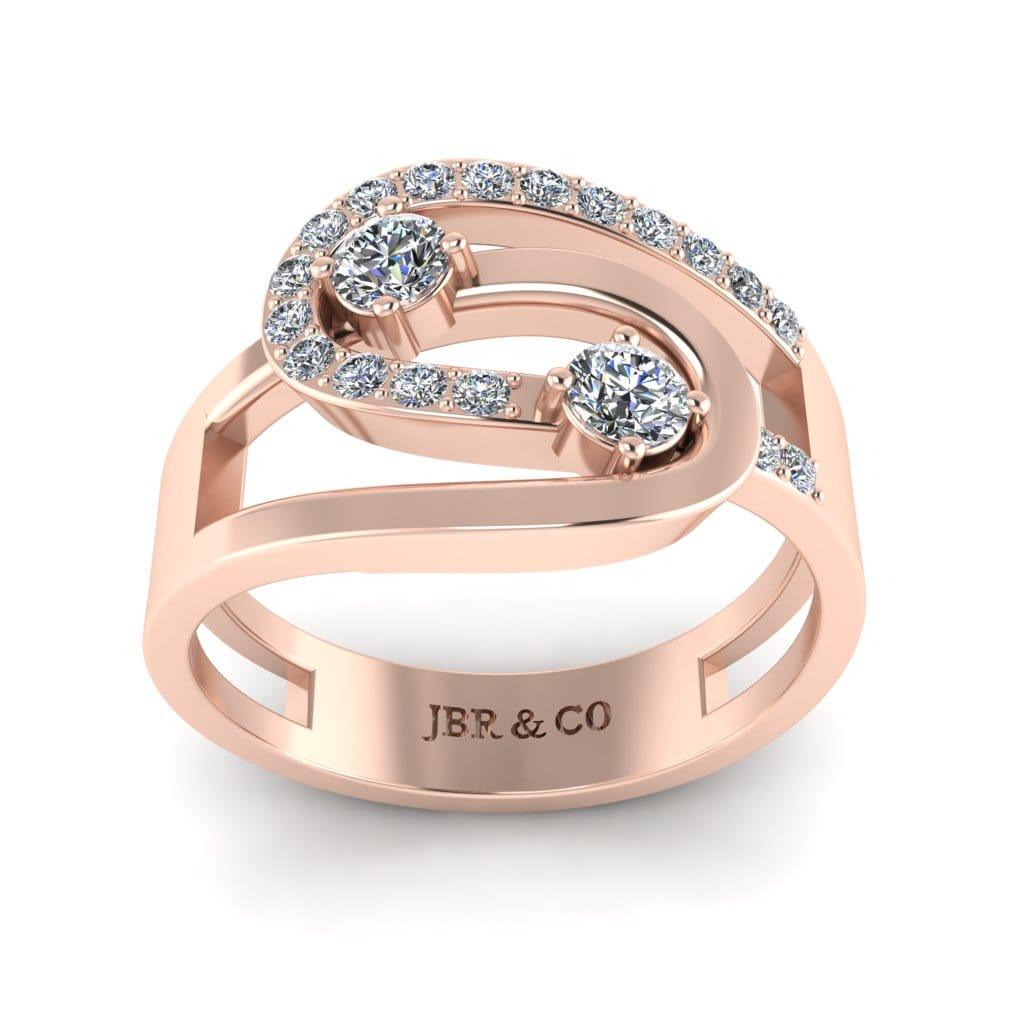 JBR Two Diamond Loop Sterling Silver Promise Ring - JBR Jeweler