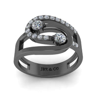 JBR Two Diamond Loop Sterling Silver Promise Ring - JBR Jeweler