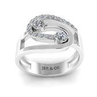 JBR Two Diamond Loop Sterling Silver Promise Ring - JBR Jeweler