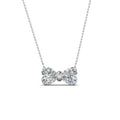 JBR Two Heart Bow Diamond Pendant Sterling Silver Necklace - JBR Jeweler