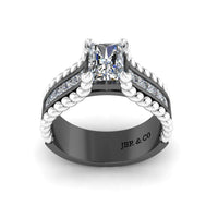 JBR Two Tone 1.21CT Radiant Cut Sterling Silver Ring - JBR Jeweler