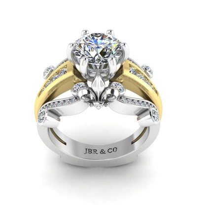 JBR Two Tone 2.0CT Round Cut Sterling Silver Ring - JBR Jeweler