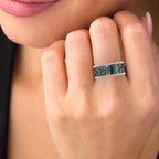 JBR Two Tone Embossed Leaf Women's Band - JBR Jeweler