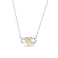 JBR Two Tone Heart Infinity Sterling Silver Necklace Pendate - JBR Jeweler