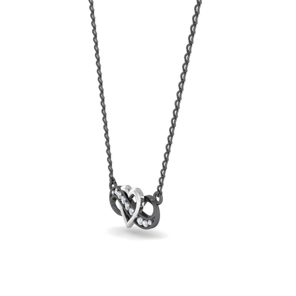 JBR Two Tone Heart Infinity Sterling Silver Necklace Pendate - JBR Jeweler