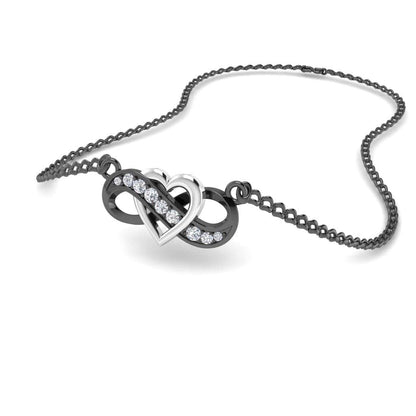 JBR Two Tone Heart Infinity Sterling Silver Necklace Pendate - JBR Jeweler