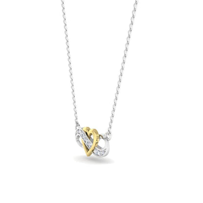 JBR Two Tone Heart Infinity Sterling Silver Necklace Pendate - JBR Jeweler