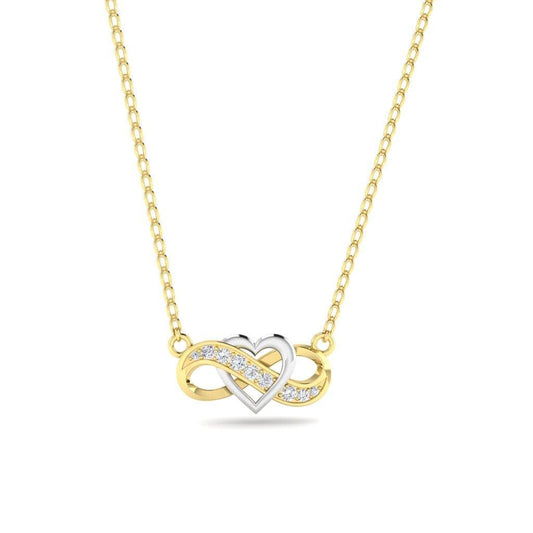 JBR Two Tone Heart Infinity Sterling Silver Necklace Pendate - JBR Jeweler