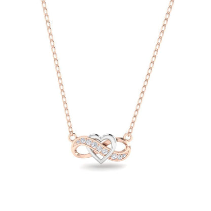 JBR Two Tone Heart Infinity Sterling Silver Necklace Pendate - JBR Jeweler