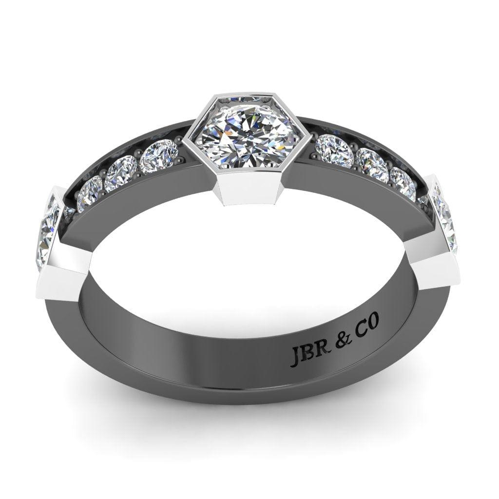 JBR Two Tone Honeycomb Sterling Silver Women Band - JBR Jeweler