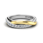 JBR Two Tone Round Cut Sterling Silver Women's Band - JBR Jeweler