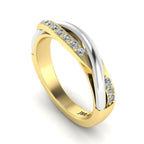 JBR Two Tone Round Cut Sterling Silver Women's Band - JBR Jeweler