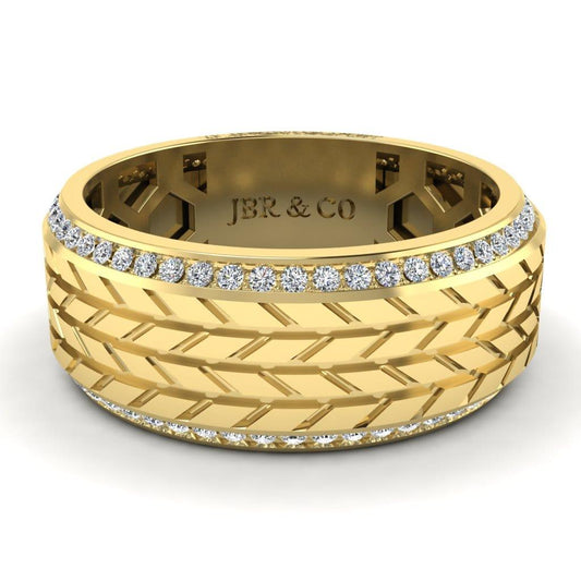 JBR Tyre Mechanism Sterling Silver Band - JBR Jeweler