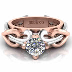 JBR Unique Entwined Design Sterling Silver Solitaire Ring - JBR Jeweler