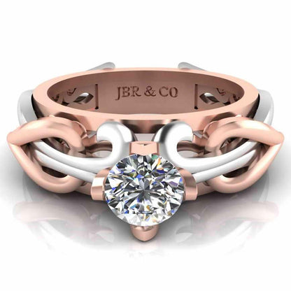 JBR Unique Entwined Design Sterling Silver Solitaire Ring - JBR Jeweler