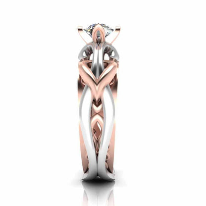 JBR Unique Entwined Design Sterling Silver Solitaire Ring - JBR Jeweler